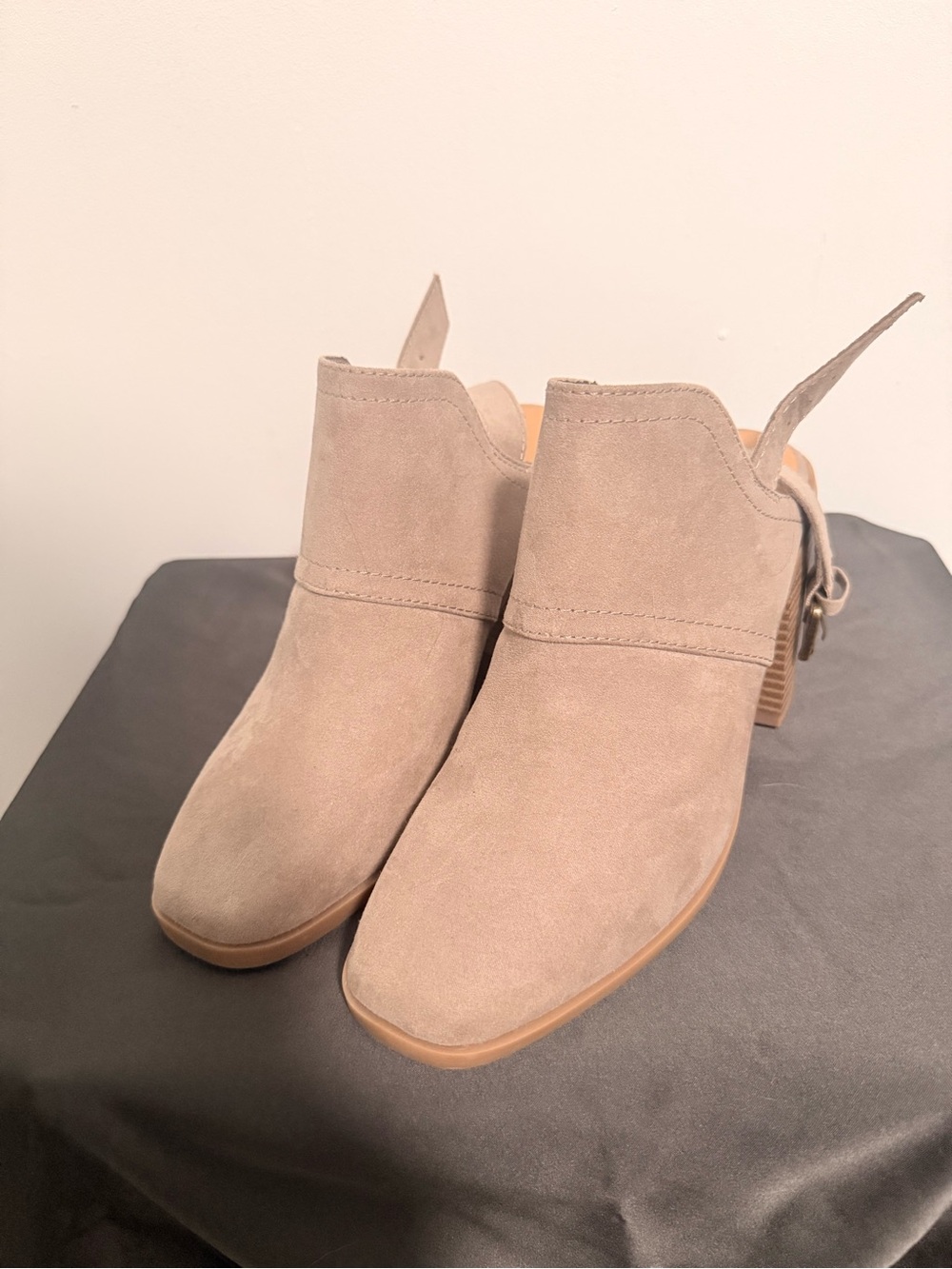 Women's Taupe Suede Ankle Booties - Stylish Everyday Heel